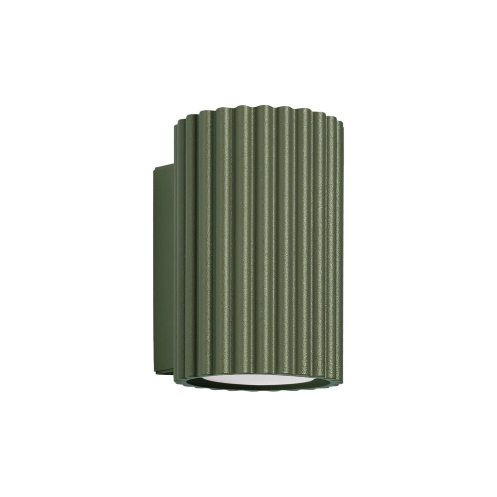 Applique moderna verde oliva tubo 10cm su/giù GU10 GRAVIO