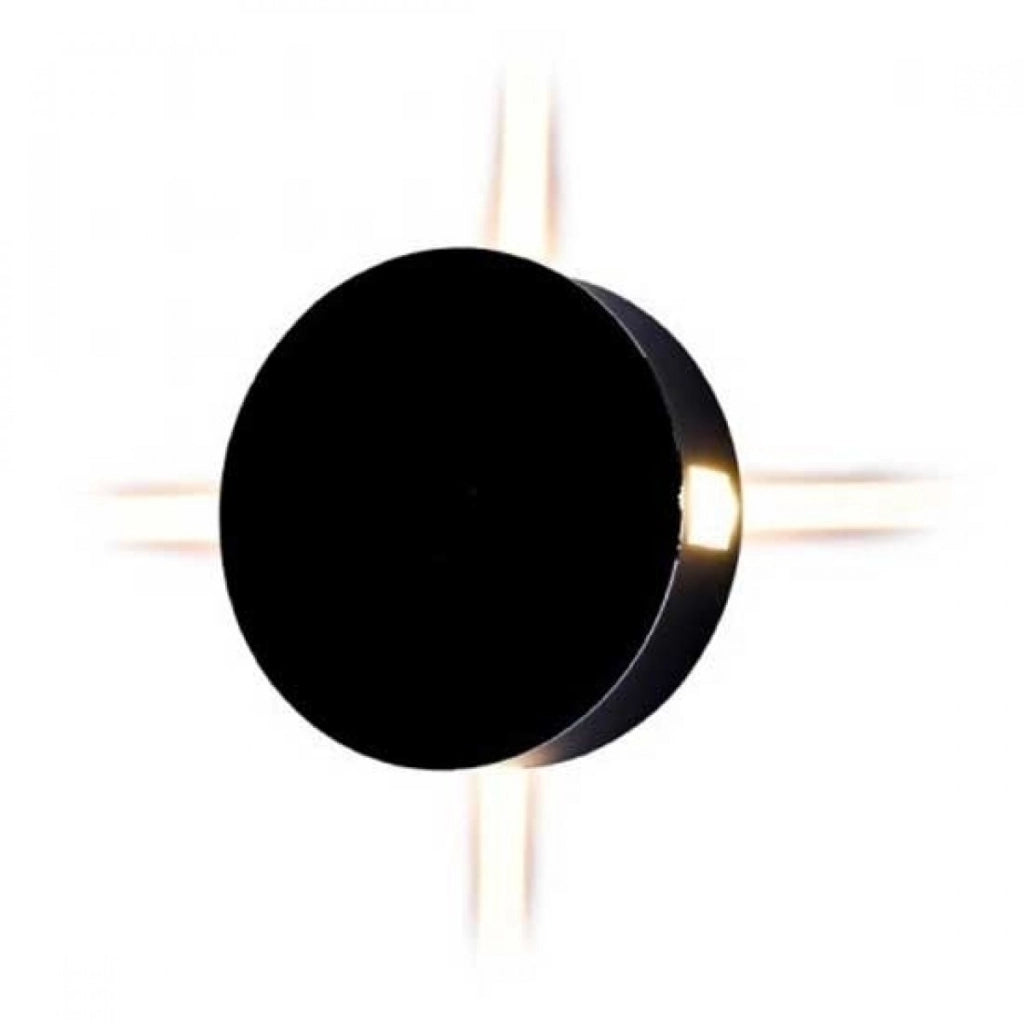 Lampada LED 4W da parete rotondo nero wall light bianco caldo 3000K IP65 - SKU 8215