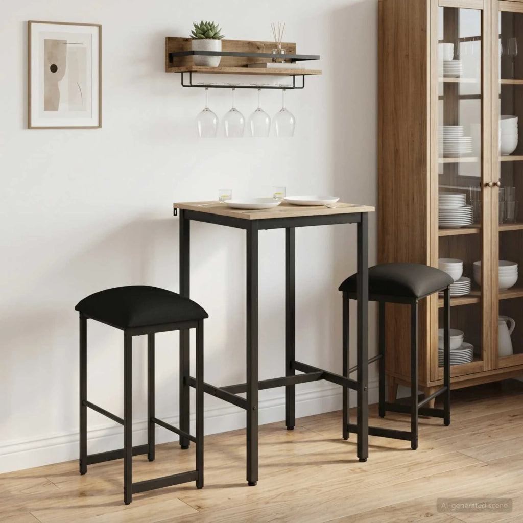 Sgabello da bar 2 pcs Nero 40 x 32 x 74 cm Legno ingegnerizzato 8006222