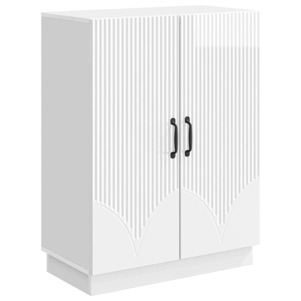 Credenza Bianco Lucido 66 x 34,5 x 87 cm Legno ingegnerizzato