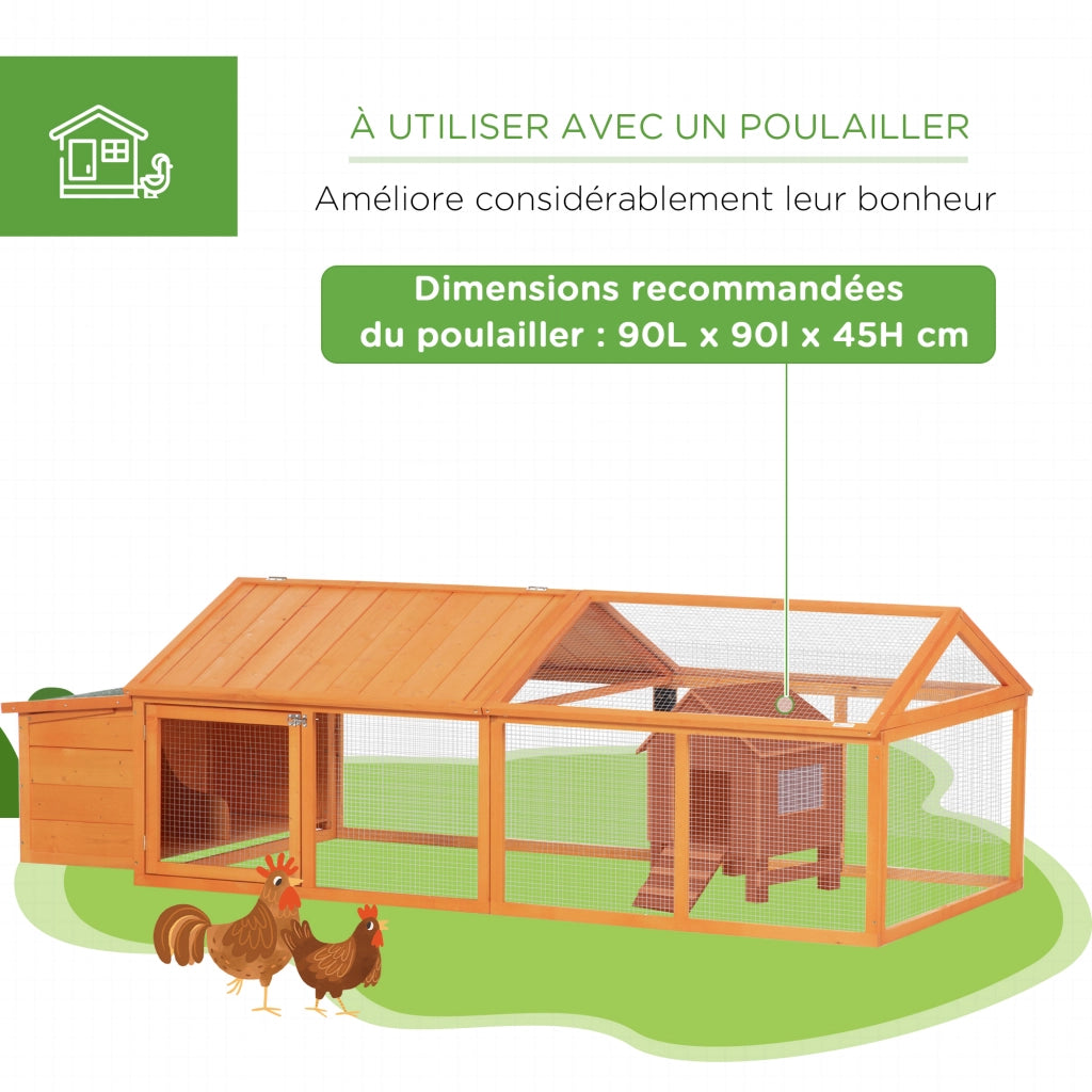 Polladio con nido per 4-8 galline ¨C zephmum ¨C arancione 240x112.5x76 cm
