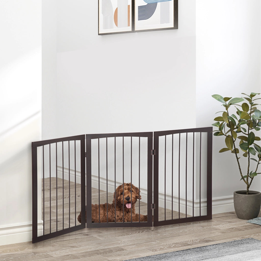 Barriera di sicurezza pieghevole 3 pannelli ¨C zephmum ¨C 160x76 cm colore marrone