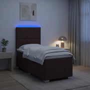 Letto box spring con materasso Marrone Scuro 100 x 200 cm 3454813
