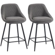 Set di 2 sgabelli da bar con rivestimento in corda e gambe in acciaio, Grigio