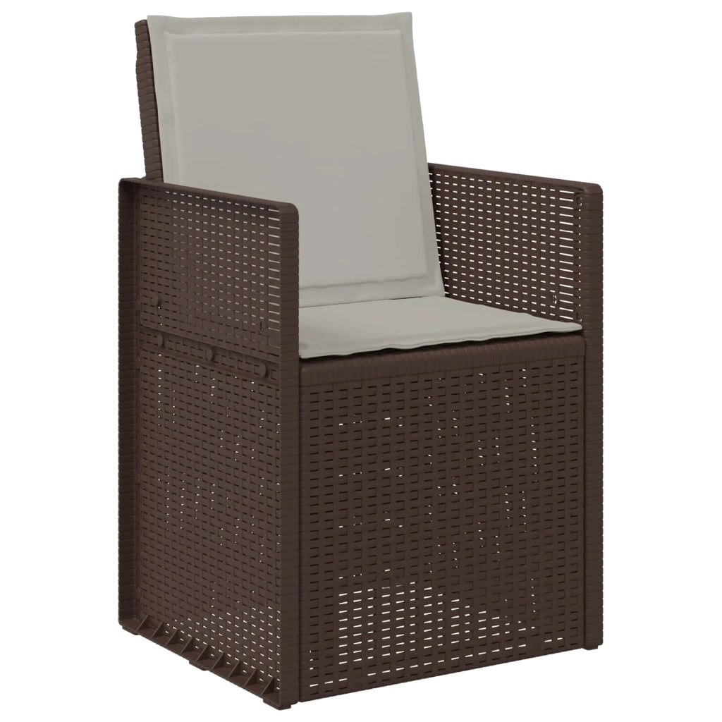 Set da Pranzo per Giardino 5 pcs Marrone e Grigio Chiaro PP