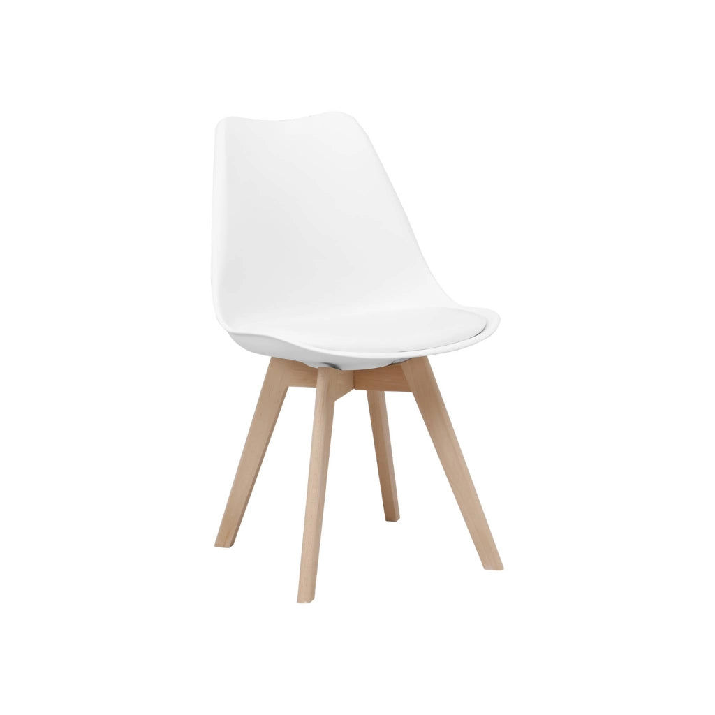 Set tavolo e 4 sedie da pranzo scandinavo con gambe in legno,
