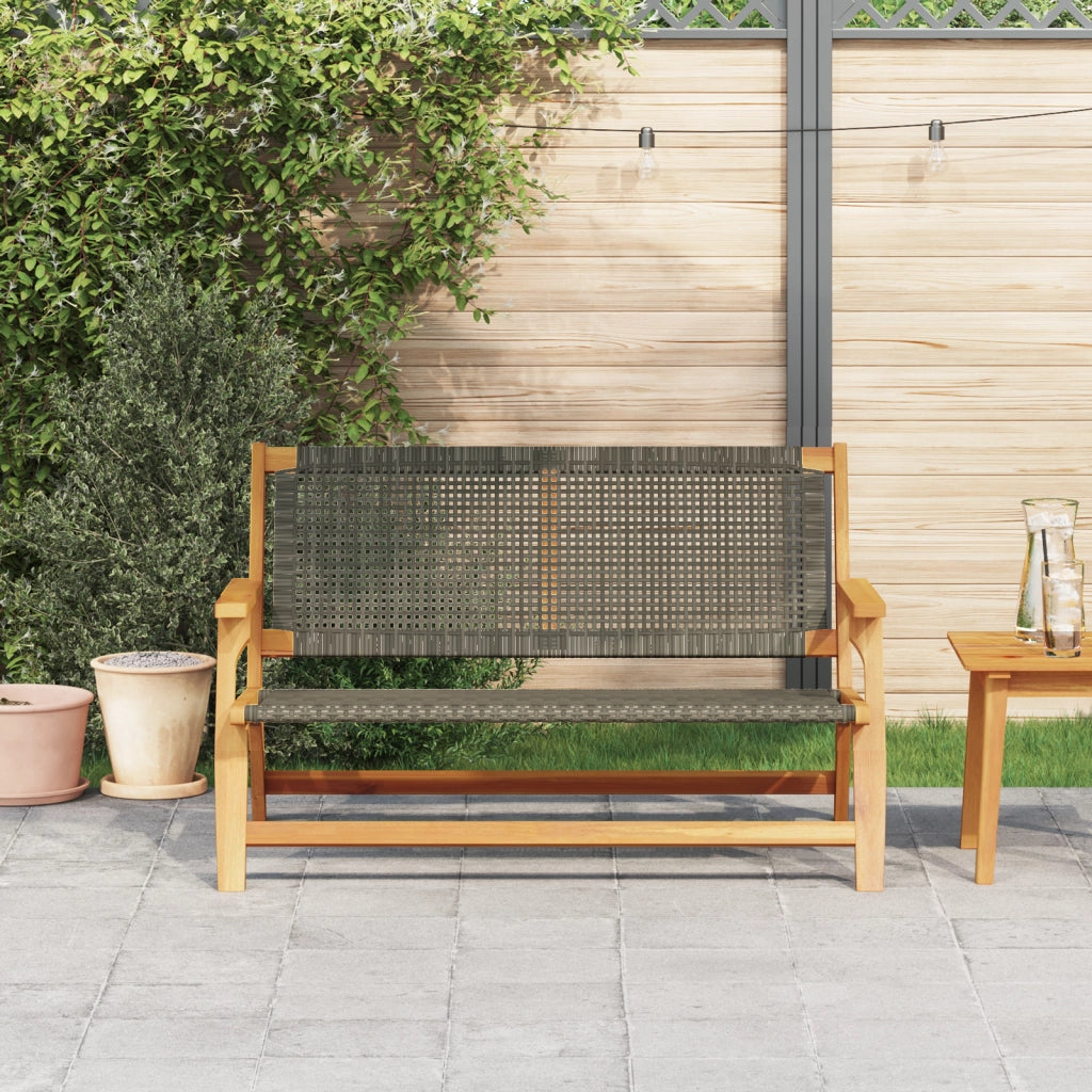 Panchina da Giardino Grigia 122x76x73.5 cm Legno Massello di Acacia