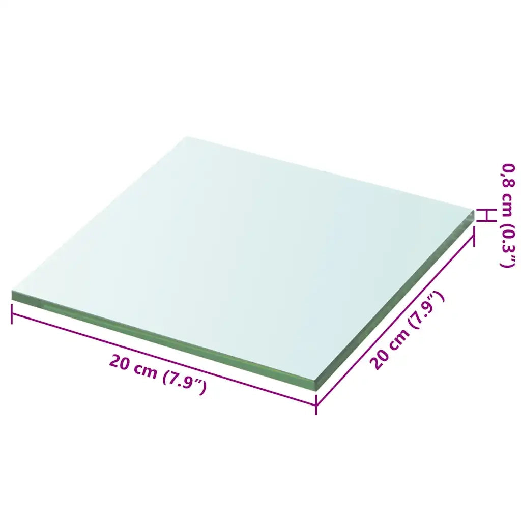 Mensole in Vetro Trasparente 2 pz 20x20 cm 3051544
