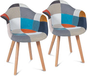 Set di 2 poltrone scandinavo con motivo patchwork multicolore SARA