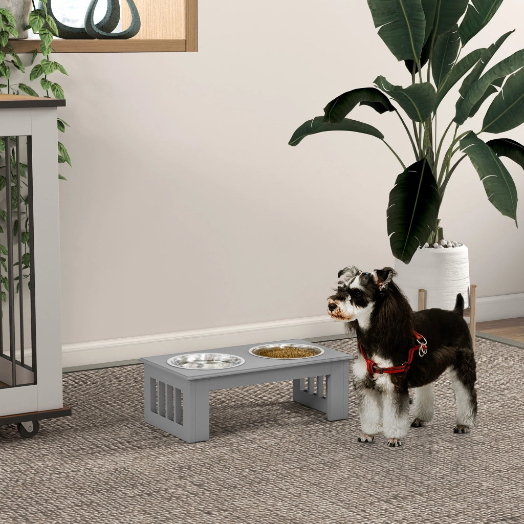 Ciotola per Cane Antiscivolo ¨C Zephmum ¨C Grigio 44x24x15cm 0.9L