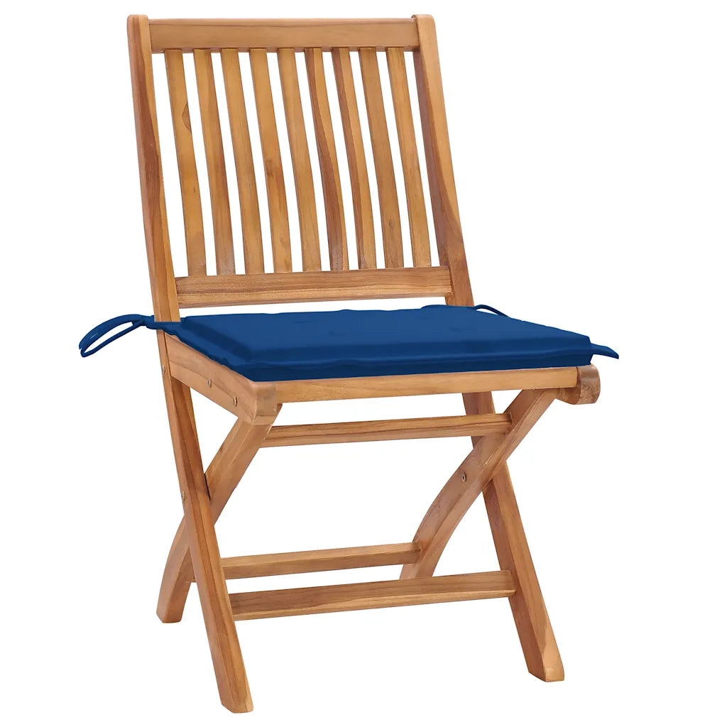 Sedie da Giardino Pieghevoli con Cuscini 8 pz Massello di Teak 3072871