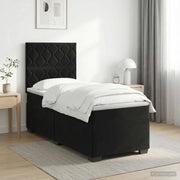 Letto box spring con materasso Nero 90 x 200 cm Velluto 3453574