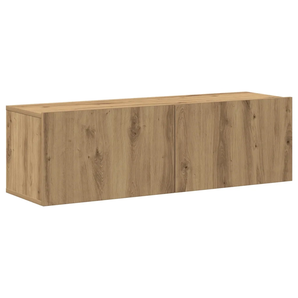 Set Mobile TV 7 pz Montato a Parete Rovere in Legno Multistrato 3329016