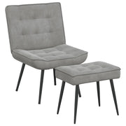 Poltrona Relax | Sedia Relax con Poggiapiedi Grigio Chiaro in Velluto