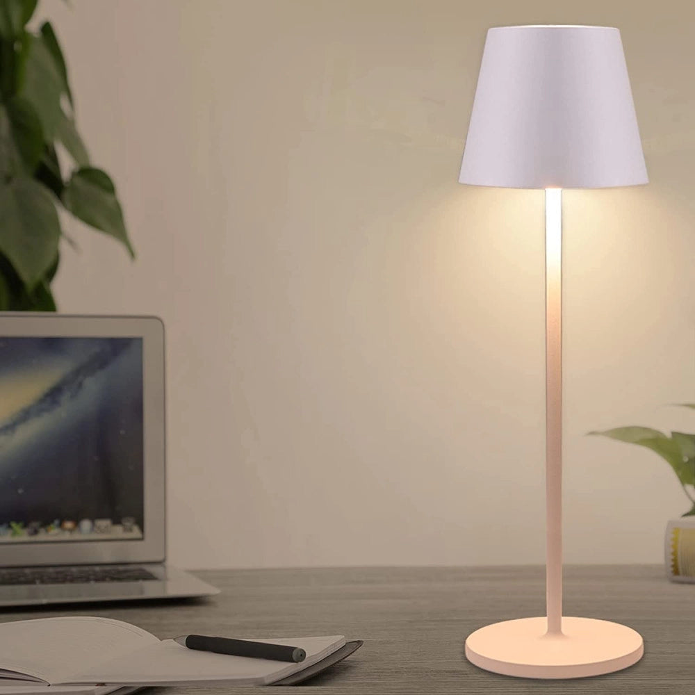 Trade Shop - Lampada Da Tavolo A Led Con Batteria Ricaricabile Touch Dimmerabile 3 Colori Bar -