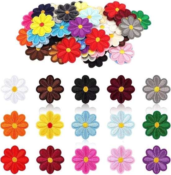 Pannelli di stampe floreali 60 pezzi - Pannelli per stiratura - Tridimensionali - Colori misti - Adatti per abbigliamento - Lunga durata - Pannelli per stiratura