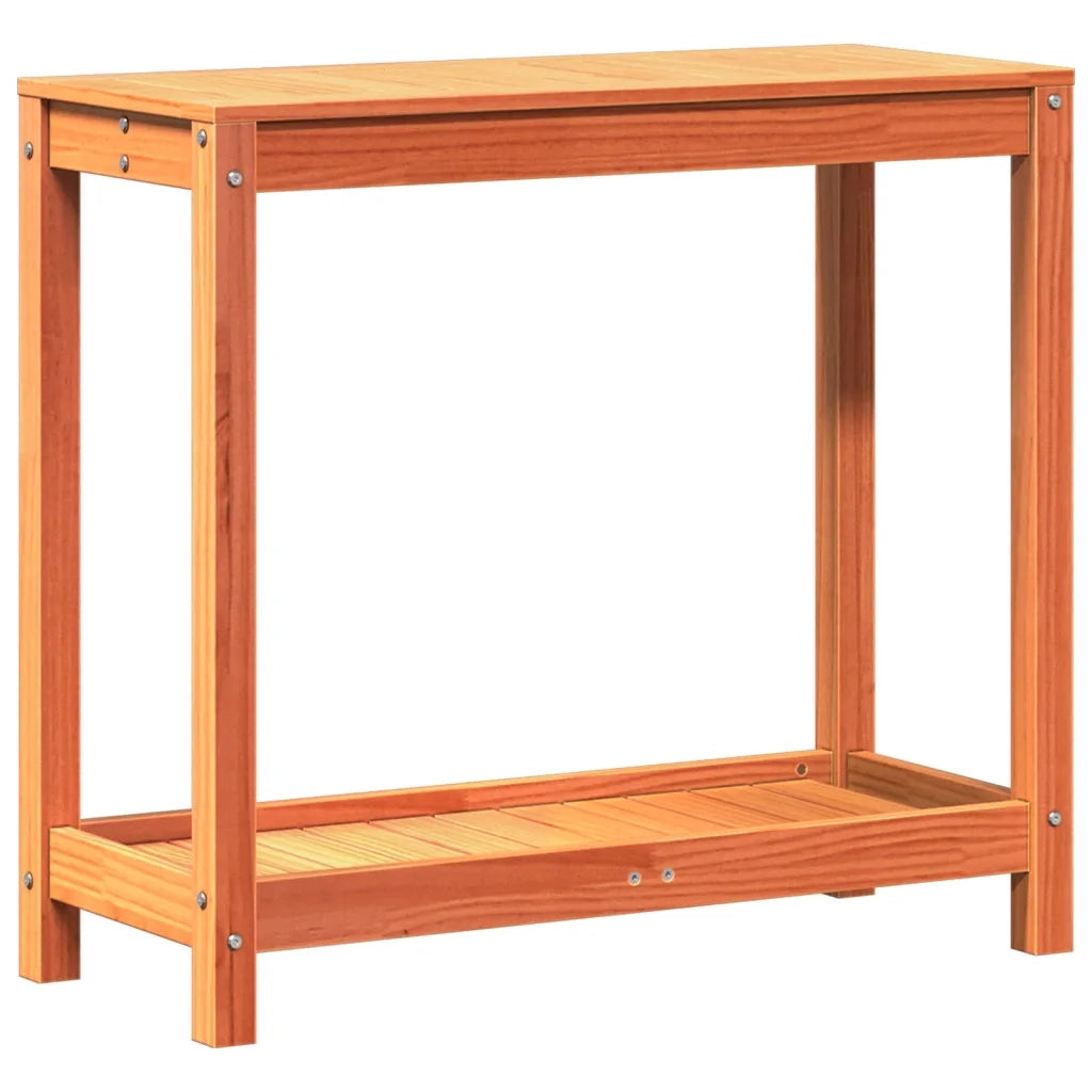 Tavolo Invasatura Ripiano Marrone Cera 82,5x35x75 Massello Pino CFW5063132