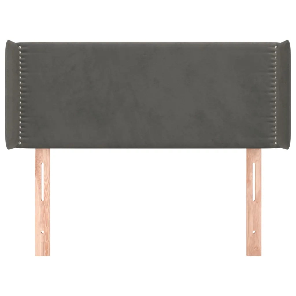 Testiera ad Orecchio Grigio Scuro 93x16x78/88 cm in Velluto