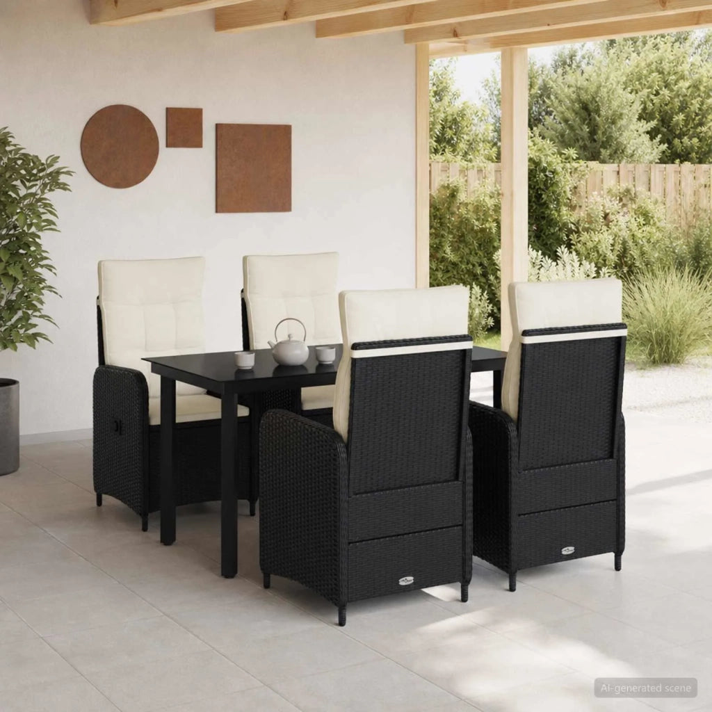Set Tavolo da Salotto 5 pz Nero e Bianco Crema 3422480