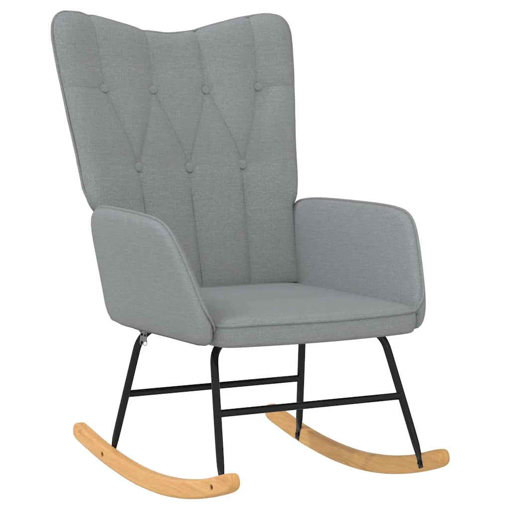 Sedia a Dondolo Grigio Chiaro in Tessuto CFW1088265