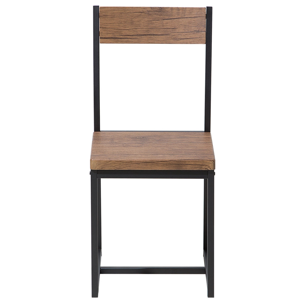 Set di 6 sedie da pranzo in legno scuro con gambe in metallo da cucina industriale