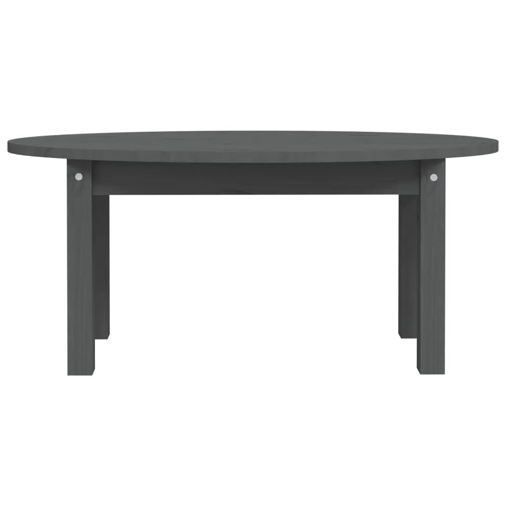 Tavolino da Salotto Grigio 80x40x35 cm Legno Massello di Pino 822349
