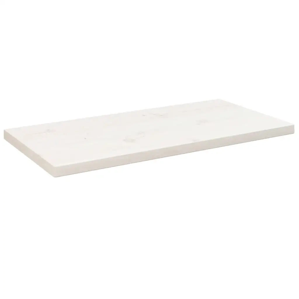 Piano Tavolo Bianco 80x40x2,5 Legno Massello Pino Rettangolare