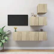 Set di Mobili TV 4 pz-Set di 4 Credenza per TV Rovere Sonoma in Legno Multistrato 739598