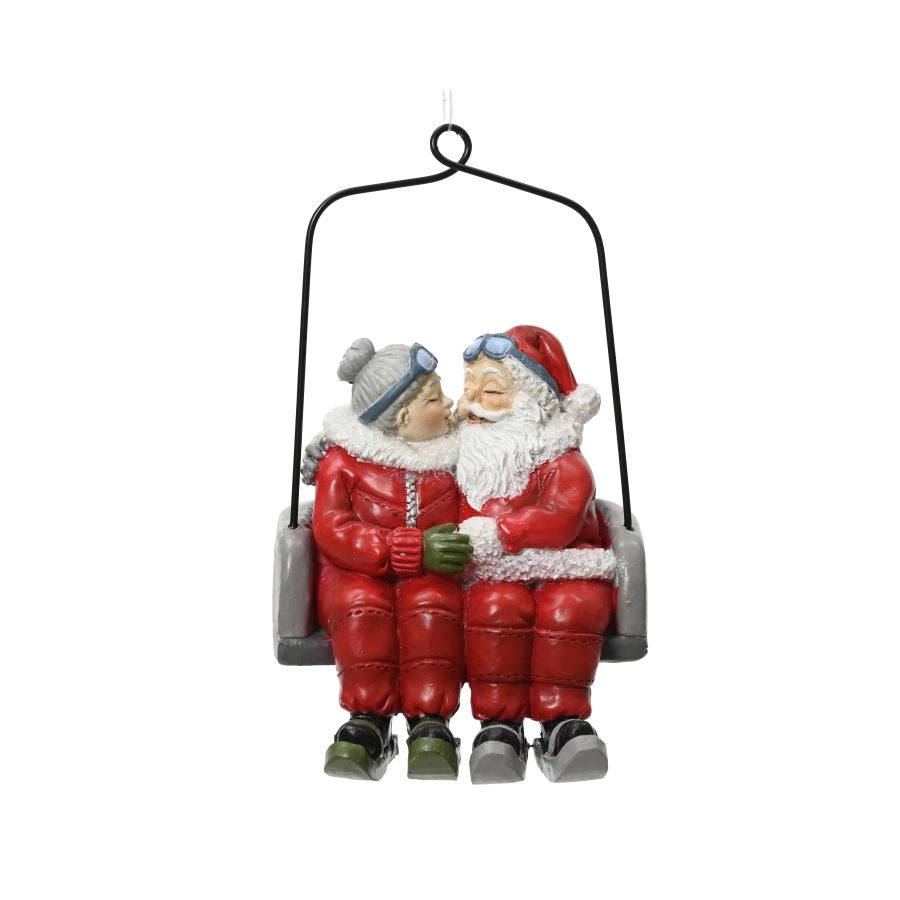 COPPIA BABBO E MAMMA NATALE DA APPENDERE IN RESINA