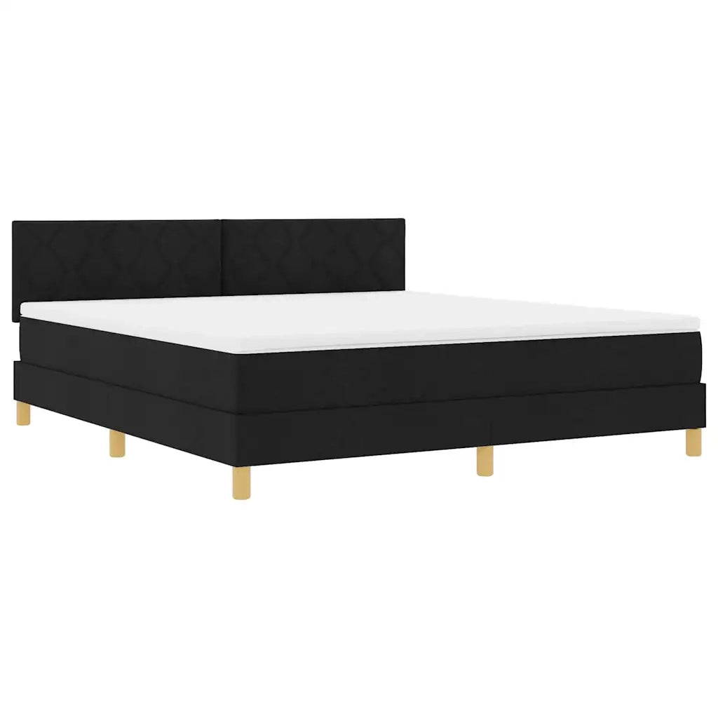 Letto a Sorgente LED con strisce LED Nero 180 x 200 cm Tessuto 3342536