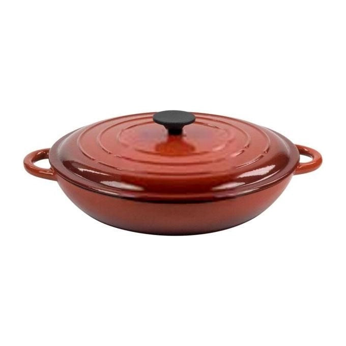 ILSA Tegame in Ghisa Smaltata Rosso con Coperchio Art. 404 Antiaderente