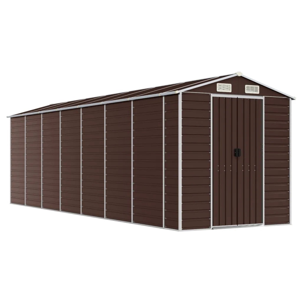 Capanno da Giardino Marrone 191x640x198 cm in Acciaio Zincatocod mxl 98480