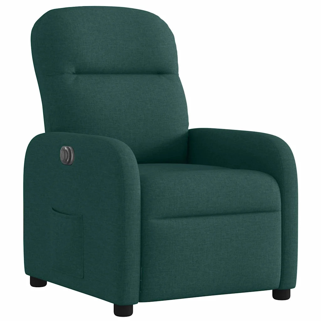 Poltrona Elettrica Reclinabile Verde Scuro in Tessuto 3302958