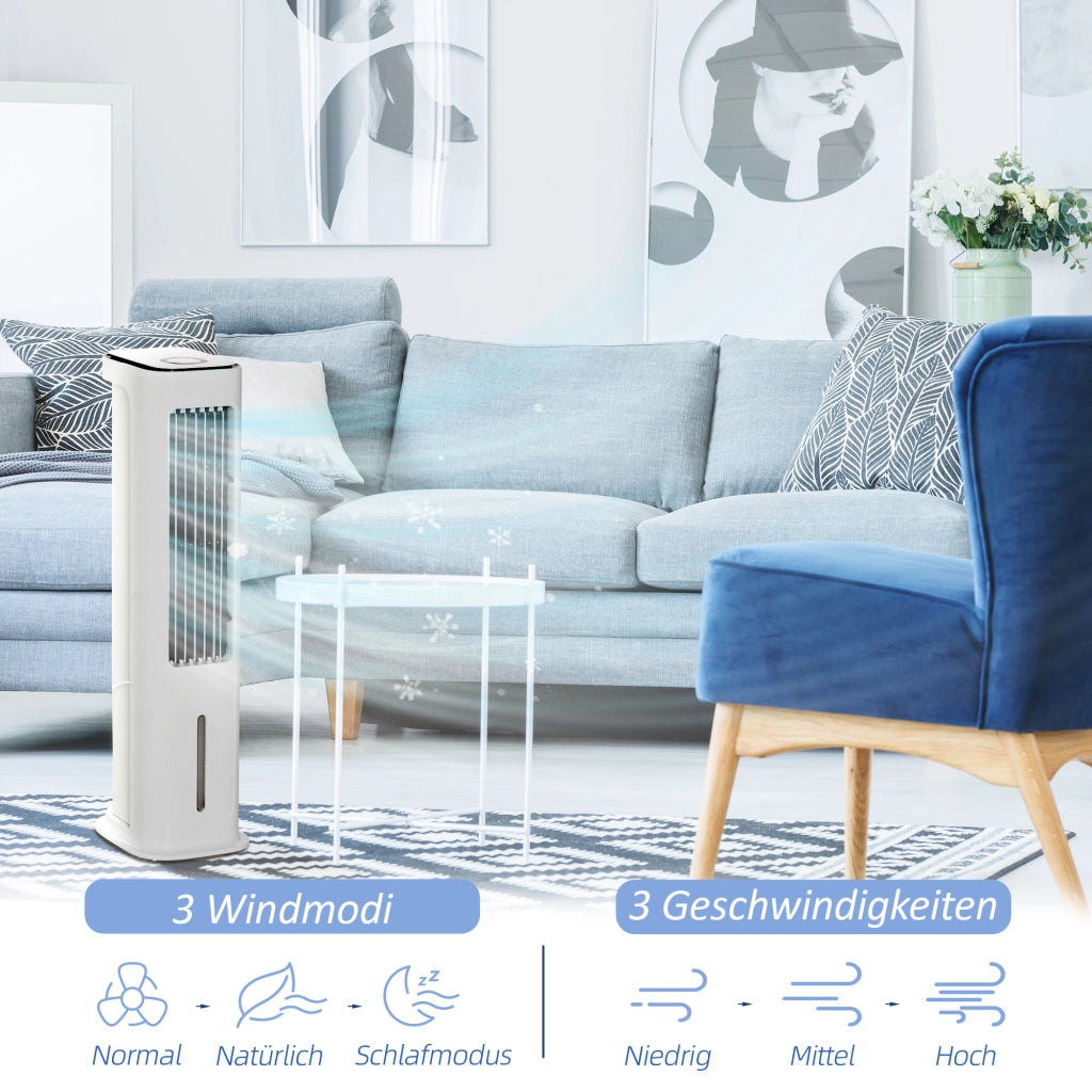 Raffreddatore d'aria 2 in 1 con raffreddamento ad acqua ¨C zephmum ¨C Serbatoio 5L, timer 12h, per 20 m2