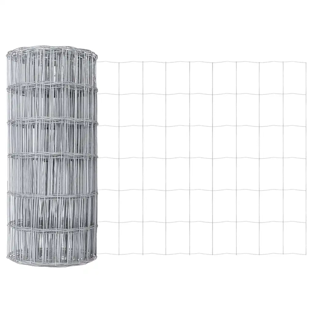 Recinzione con Posto Argento 0,6 x 50 m Acciaio e PVC