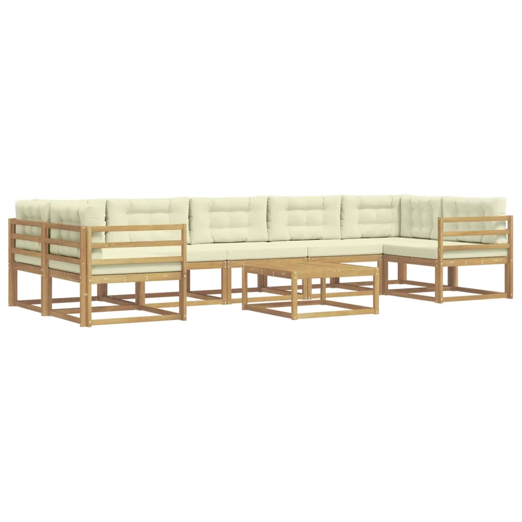 Set di divani da esterno con cuscino 6 pcs Bianco e Crema 3386184