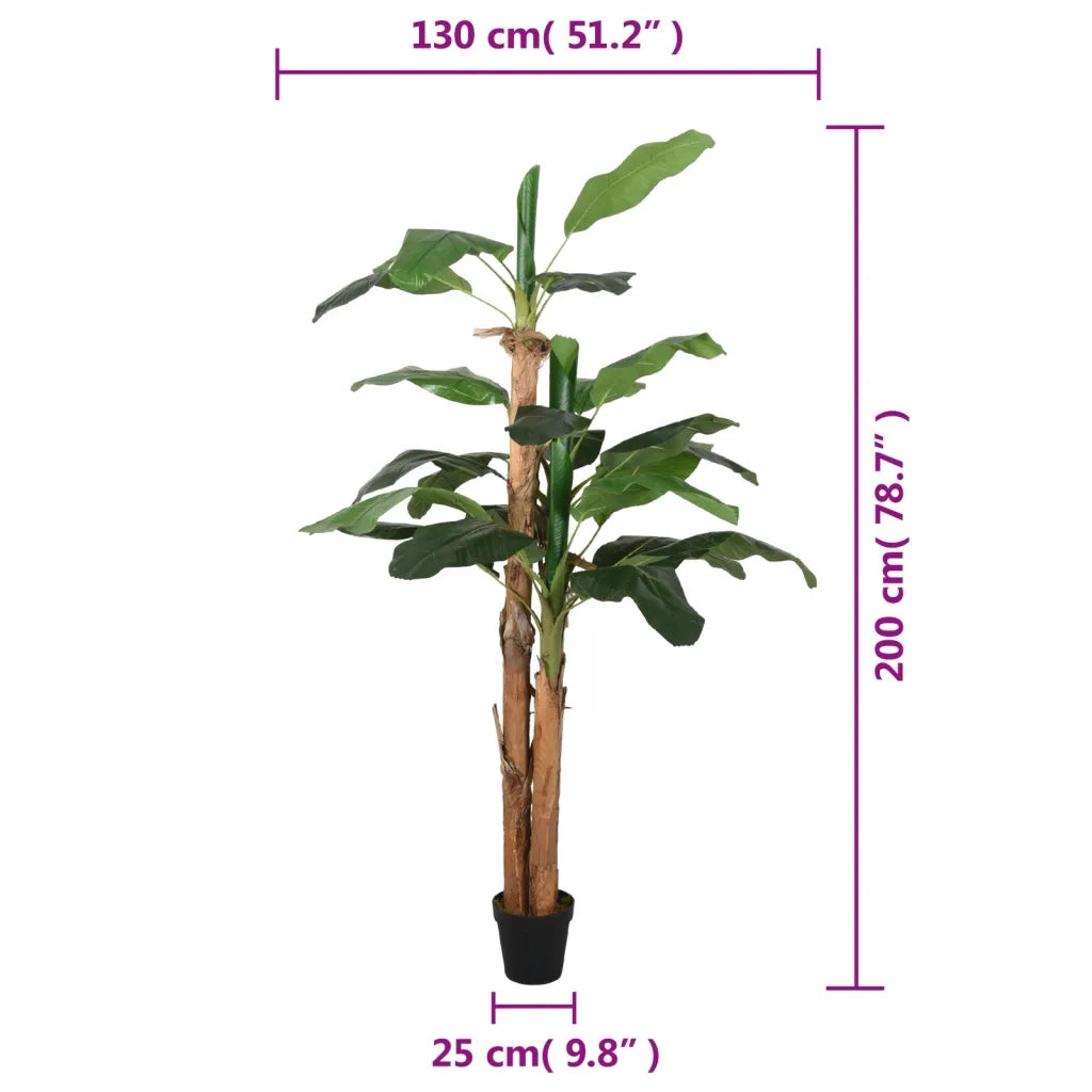 Albero di Banano Artificiale 22 Foglie 200 cm Verde 359003