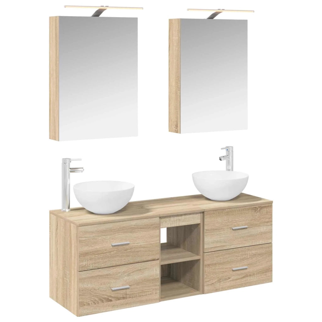 Set di mobili per il bagno 5 pz Rovere Sonoma 3406713