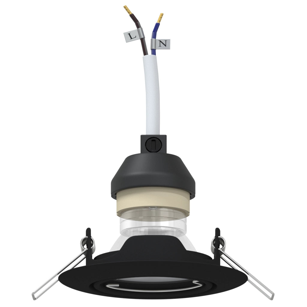 Luci Incassate 24 pz Rotonde GU10 Nere Ã˜90 mm Acciaio