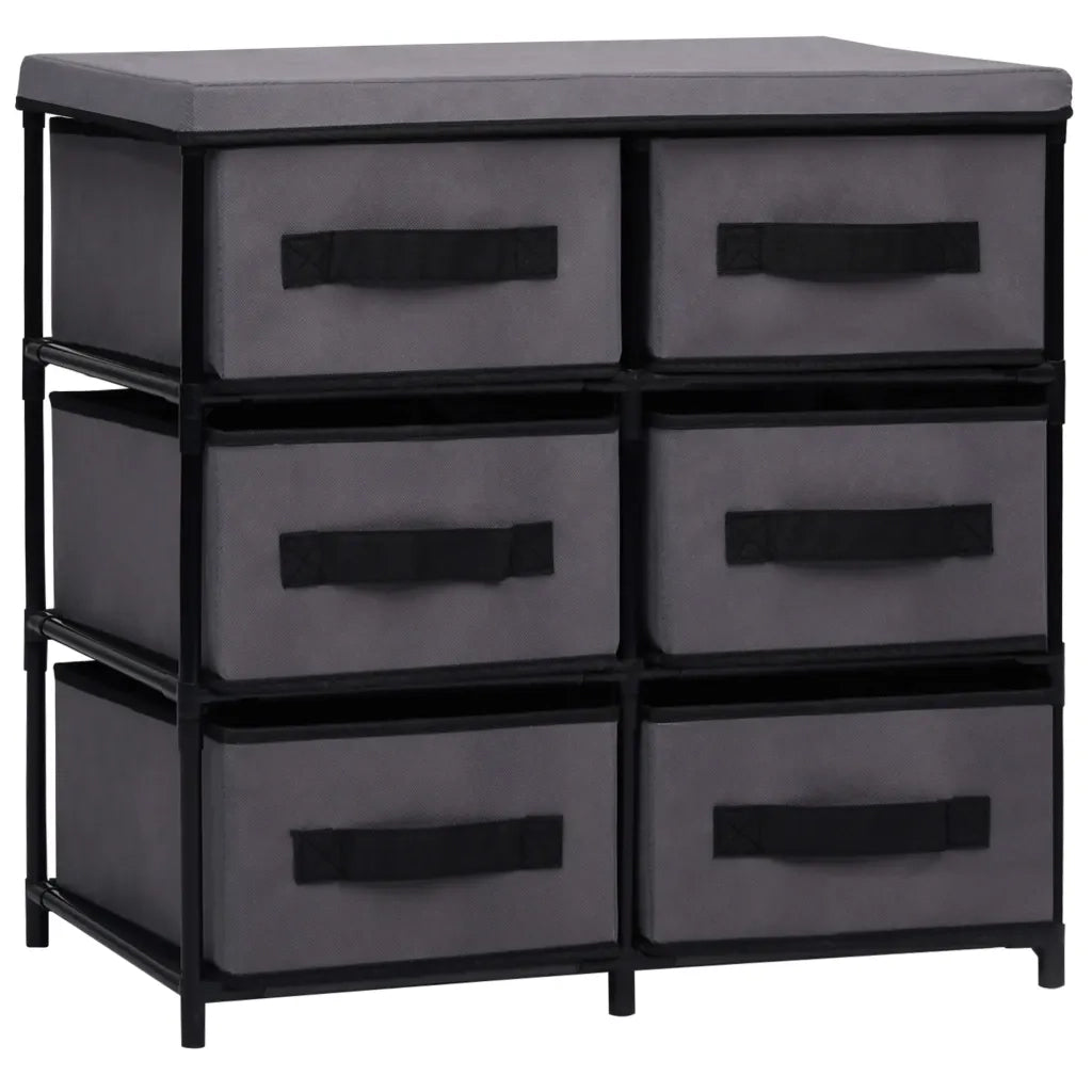 Mobile contenitore funzionale a 6 cassetti per soggiorno/camera da letto 55 x 29 x 55 cm tessuto grigio 02_0046487