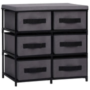 Mobile contenitore funzionale a 6 cassetti per soggiorno/camera da letto 55 x 29 x 55 cm tessuto grigio 02_0046487