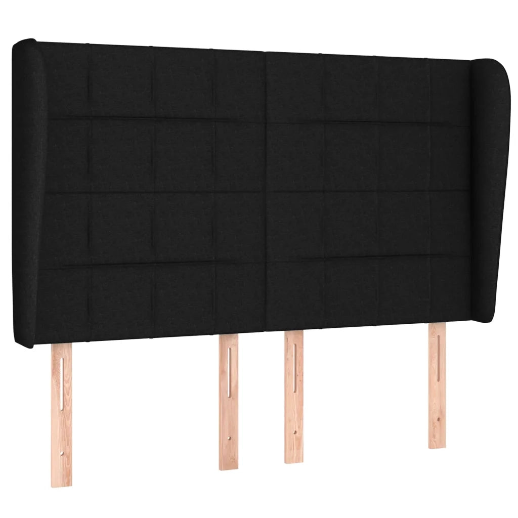 Testiera ad Orecchio Nera 147 x 23 x 118/128 cm in Tessuto 3117956