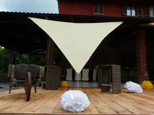 Tenda Vela da Giardino Triangolare 400x400x400 cm in Poliestere 210 gr Ecru