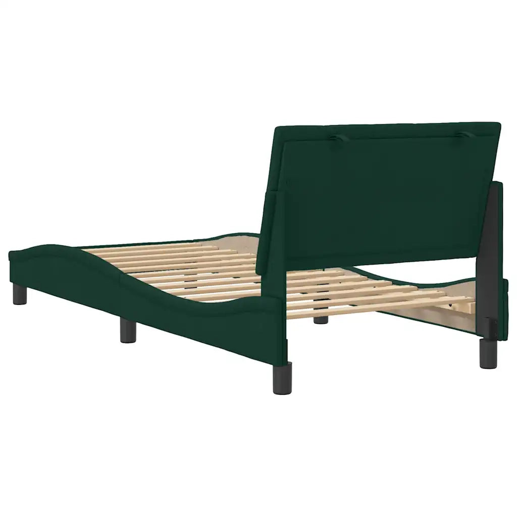 Giroletto senza Materasso Hanko Verde Scuro 80x200 cm in Velluto