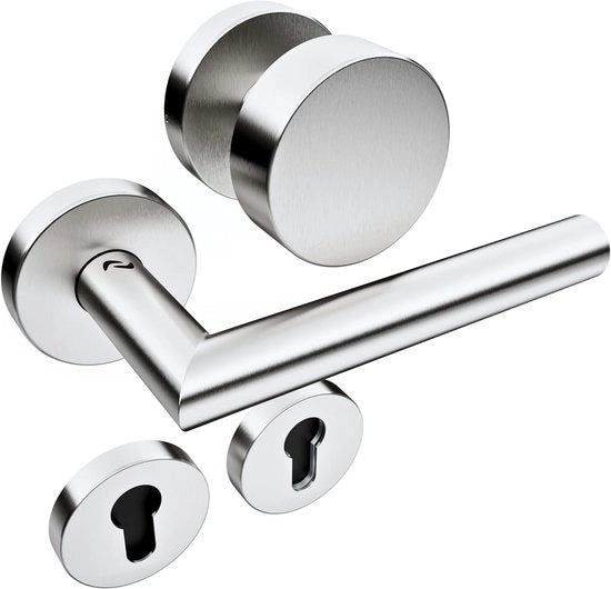 Chiusura porta con pulsante fisso - Acciaio inossidabile - Adatta per porte interne