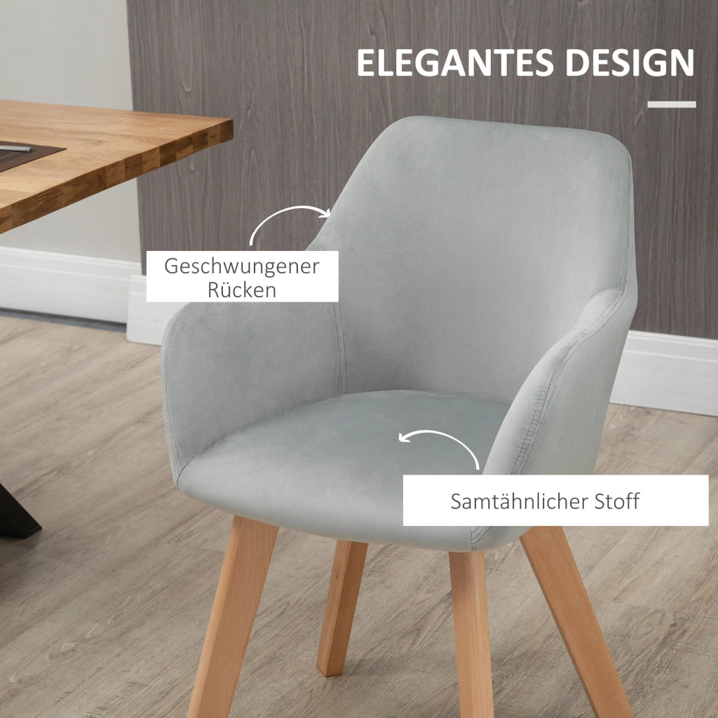 SEDIA da pranzo Set da 2 pezzi con braccioli e schienale 54x57x80 cm Grigio