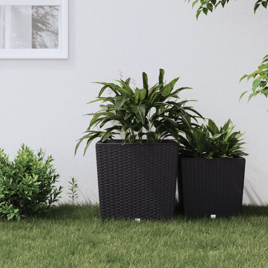 Fioriera con Interno Rimovibile Antracite 37 / 64 L PP Rattan 364681