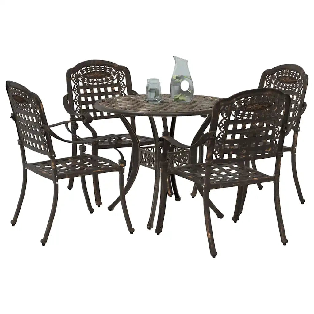 Set da Pranzo per Giardino 5 pcs Bronzo Alluminio 3334684