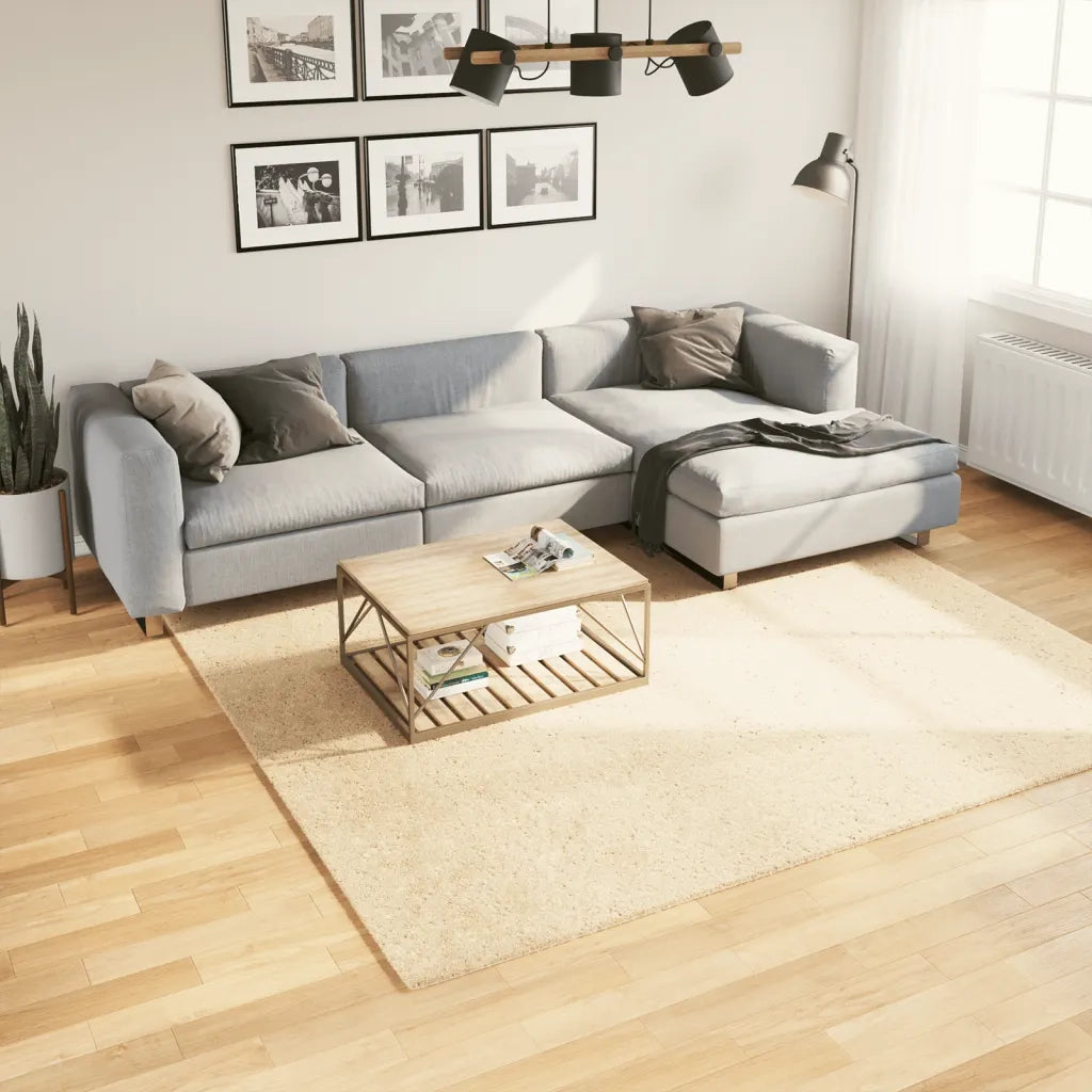 vidaXL Tappeto a Pelo Corto HUARTE Morbido e Lavabile Crema 240x240 cm