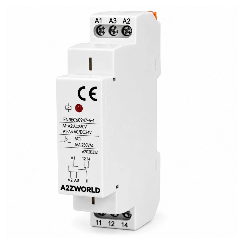 Relè Intermedio Modulare AC230V AC/DC24V, per Guida DIN, Indicatore LED, 1 Modulo, Contatti SPDT, per Automazione Quadri Elettrici (16A)